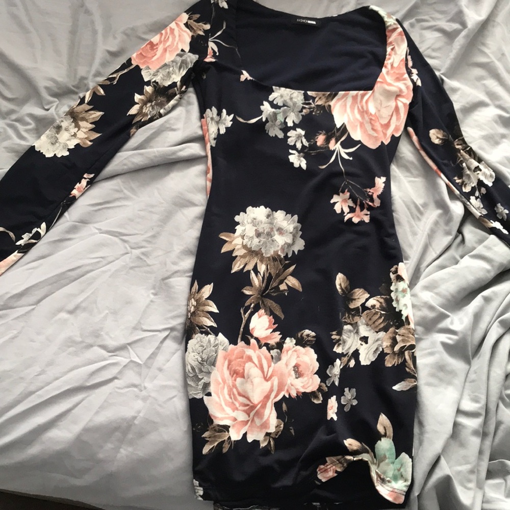 Blue floral dress